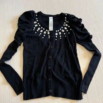 MURUA 블랙 비쥬 가디건