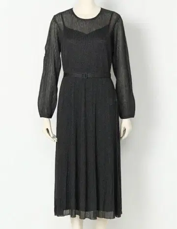 플리츠 라메 니트 원피스