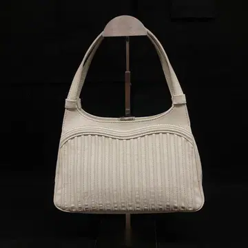 Leatr 화이트 스트라이프 핸드백