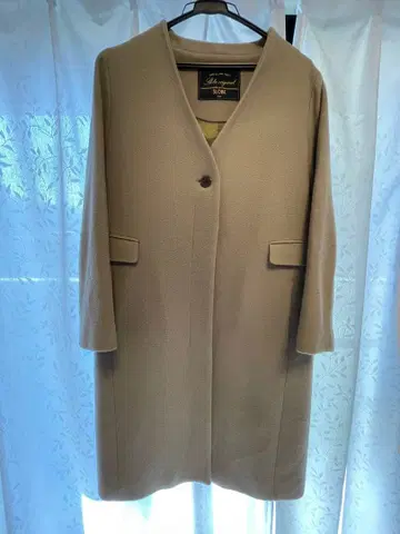 베이지 롱 코트 폴리에스테르 100%