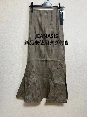 JEANASIS 체크 머메이드 롱 스커트 택 포함 미사용 새상품