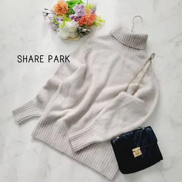 새상품급! 쉐어파크*터틀넥 니트 풀오버 폭스 혼방