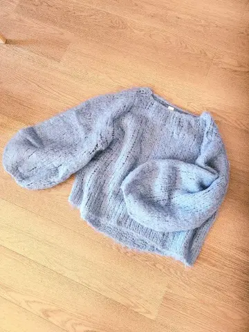 hakuji 니트 벌룬 슬리브 스웨터