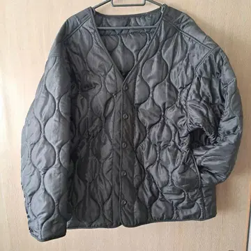 블랙 퀼팅 자켓 C 로고