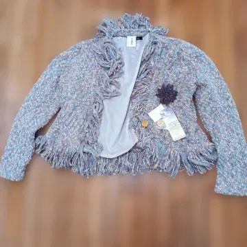 프린지 디자인 긴팔 가디건