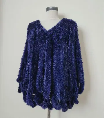 CanadianBeaver 네이비 판초 케이프 코트