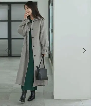 VIS 그레이 울 혼방 롱 코트