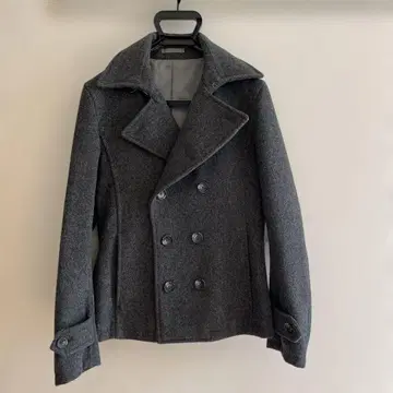 그레이 울 피 코트 더블 버튼 토네이도 마트