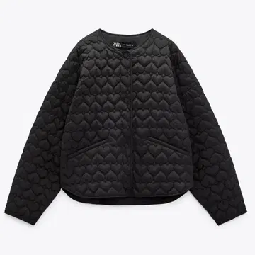 ZARA 하트 퀼팅 자켓 블랙 M