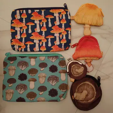 nocco. 가챠가챠 버섯 파우치 가마구치 코인 케이스 광대버섯