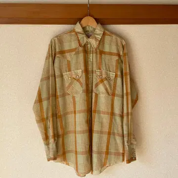 70s 체크 웨스턴 셔츠 vintage USA제