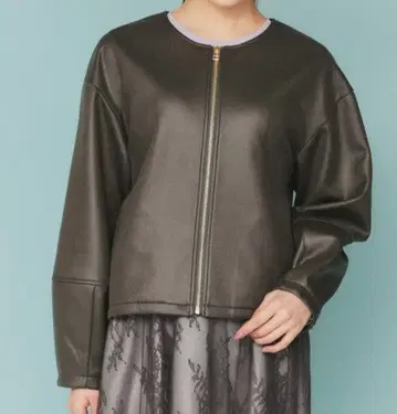 미사용품 [ index/인덱스 ] 스웨이드 노카라 블루종 프리 사이즈