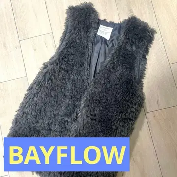 BAYFLOW 퍼 슬리브리스 베스트 그레이