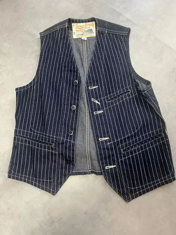 슈가케인 스트라이프 데님 베스트 36