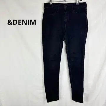 &DENIM 스키니 팬츠 데님 [ 27 ] 블랙 스트레치 하의 블랙