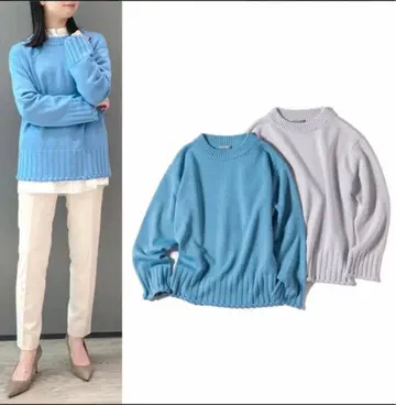 띠어리 럭스 새상품급  울 니트 블루 38