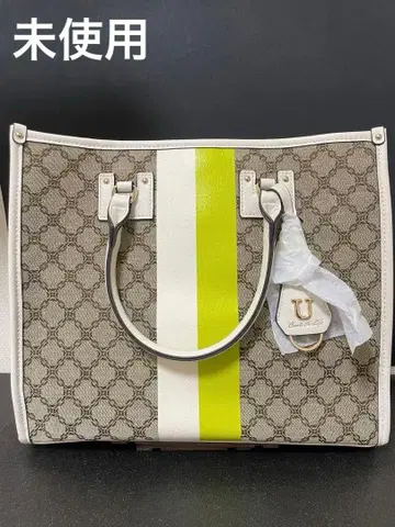 토트백 자카드 라인 앵글 토트백 숄더 포함 [ 미사용 ]