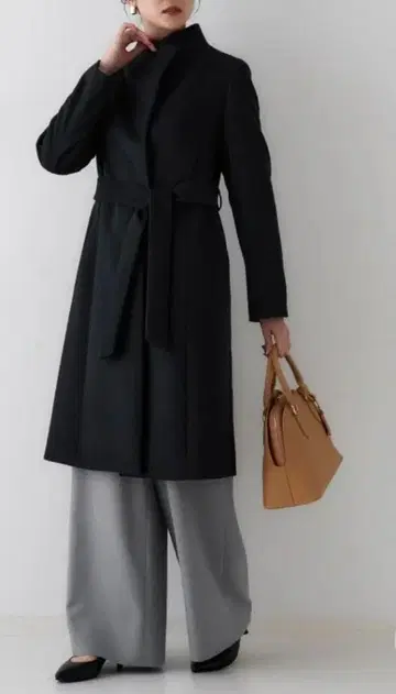 [ UNTITLED/언타이틀 ] 스탠드 카라 롱 코트 일본제/3L 사이즈