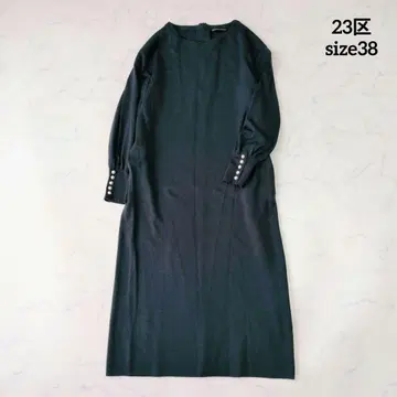 23구 울 블렌드 펄 니트 원피스 다크 그린 38