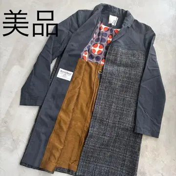 새상품급 Harris Tweed 스텐카라 코트 그레이 계열