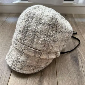 트위드 헌팅 캡 완전 차광 화이트 화이트 계열