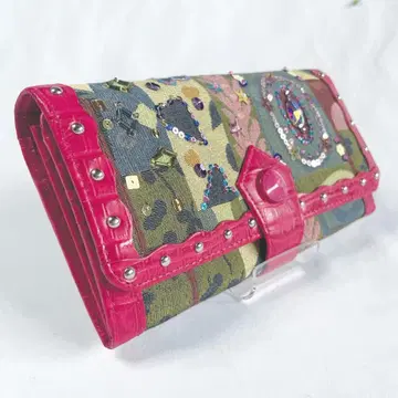 [ Think Bee! ] 장지갑 비쥬 스팽글 핑크