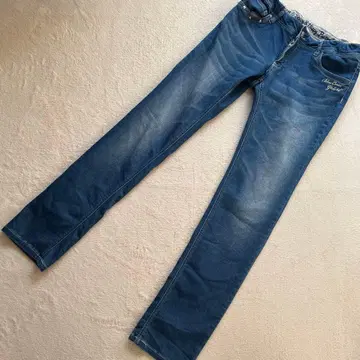 [ 시착만 한 상품 ] 블루 크로스 데님 팬츠 바지 165 여아 청바지