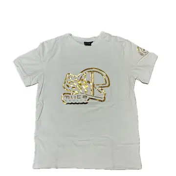 muta Racing 골드 로고 T셔츠 화이트 개구리 L 사이즈