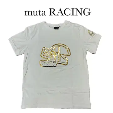 muta Racing 골드 로고 T셔츠 화이트 개구리 L 사이즈