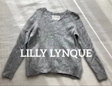 LILLY LYNQUE 그레이 V넥 스웨터 울 퍼지 38
