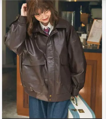 가죽 자켓 브라운