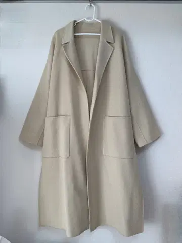 ADAM ET ROPE 울 더블 멜톤 리버 코트 아이보리