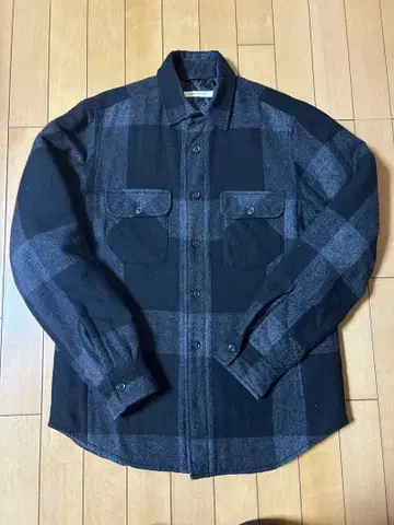 JOURNAL STANDARD 블랙/그레이 체크 충전솜 플란넬 셔츠 L