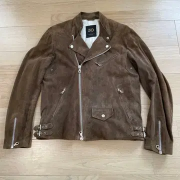 CINQUANTA 브라운 스웨이드 라이더 자켓