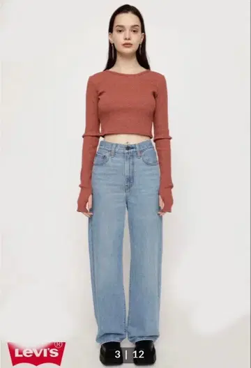 슬라이 SLY 리바이스 별주 와이드 데님 청바지 26인치