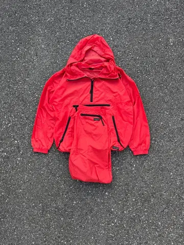 90s montbell 아노락 후드티 나일론 자켓 드로 코드