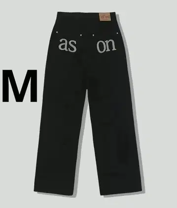 as'on 블랙 데님 팬츠 as on M 사이즈