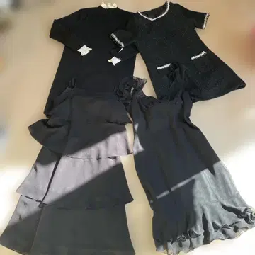 새상품급 블랙 원피스 블랙 드레스 4세트