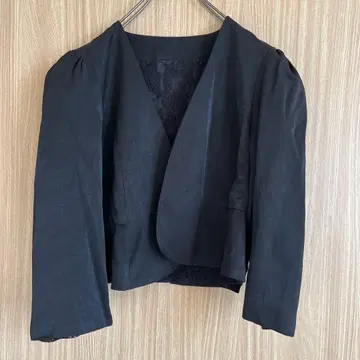 RUIRUE BOUTIQUE 노카라 자켓 레이스 블랙 M