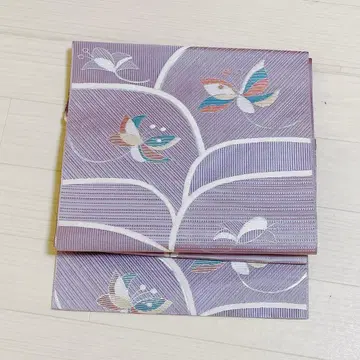 나고야 오비 순수 실크 보라색