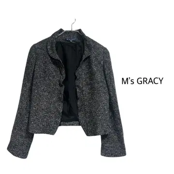 엠즈 그레이시 M's GRACY 라메 트위드 자켓 블랙 38