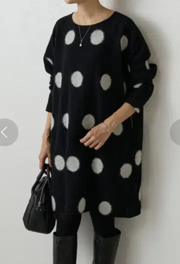 BEARDSLEY 울 융모 도트 원피스