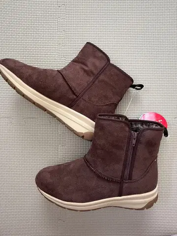 브라운 어그 부츠 사이드 지퍼 겨울 신발