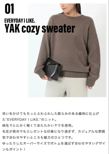 AP STUDIO EVERYDAY I LIKE. 야크 코지 스웨터