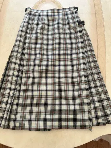 GLEN NAVIS 스코틀랜드제 롱 플리츠 스커트 L 사이즈