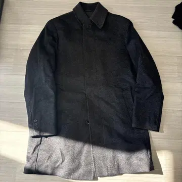 다크 그레이 체스터 코트 울 혼방