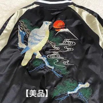 [새상품급] Contribe 자수 일본풍 패턴 스카잔 매 사냥 후지산 M