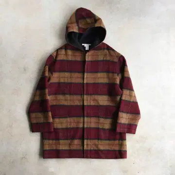90s 페리 에리스 체크 울 모헤어 코트 USA L 레어 빈티지