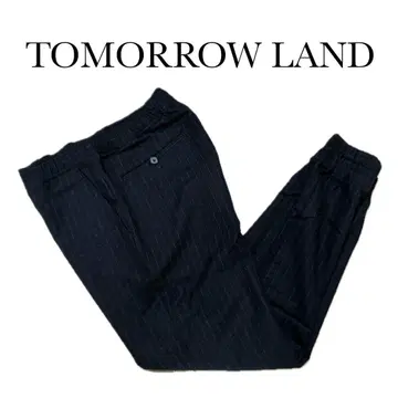 TOMORROW LAND 네이비 스트라이프 팬츠 이지 울 리브