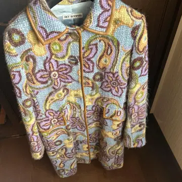 여성용 롱 코트 SKY SCRAPER L 사이즈 꽃무늬 아우터 겨울